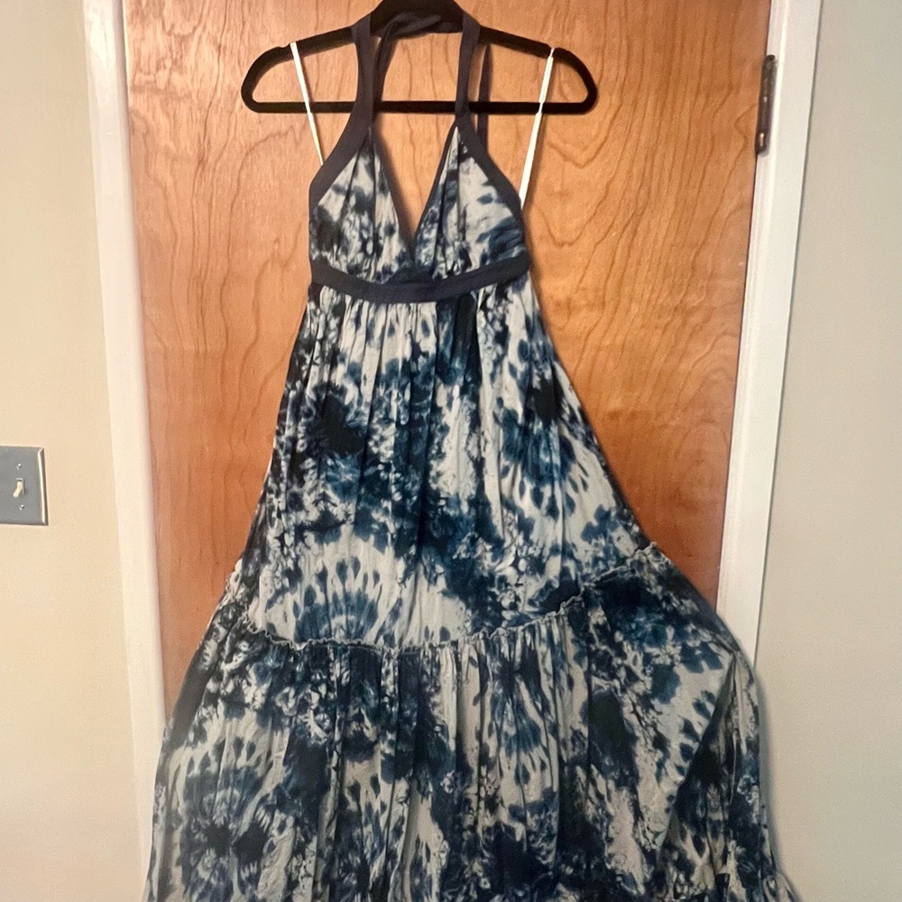 Moda International Navy Tie-Dye Backless Dress